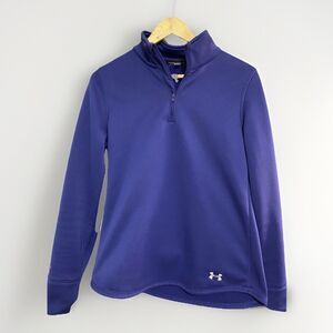 Womens Under Armour 1/4 Zip Sweatshirt pullover Thumb Holes Storm Tech Small